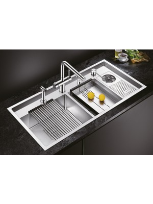 Ivento Ivnt 1050MD-01 100 cm Paslanmaz Çelik Mutfak Evyesi Tezgah Üstü 1000X500X220MM