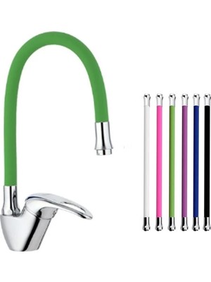 Renas Store Mix Kuğu Mutfak Evye Bataryası Renkli Oynar Başlıklı Yeşil ( Lisinya )