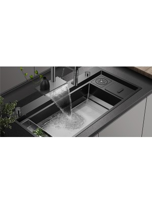 Ivento Ivnt 10050NX 100 cm Paslanmaz Çelik Mutfak Evyesi Tezgah Üstü 1000X500X220MM