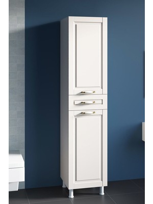 Rabi Mobilya Çok Amaçlı Country Dolap 2 Kapak 1 Çekmeceli Beyaz Renk 35 cm Genişlik 33 cm Derinlik