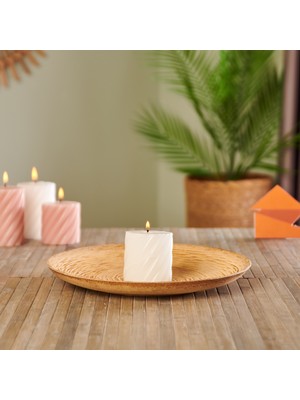 Kpm Dekoratif Candle Mum - White -7 cm