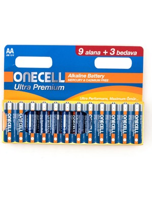 Onecell Ultra Premium Alkalin 1,5 V. 12'li Aa Boy Pil