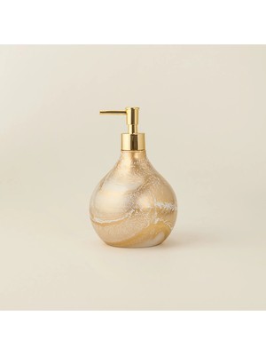 Ang Design Design Celina Cam Sıvı Sabunluk - Gold / Beyaz