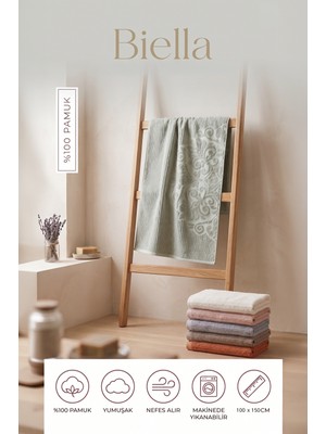 Class Premium 6lı Banyo Havlu Seti 100 x 150 cm %100 Pamuklu