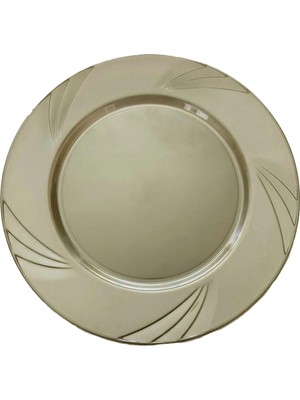 Omeyva Davet Parti Doğum Günü Altın Bronz Renk Sert Plastik Mika Tabak - 23 Cm. - 30 Adet