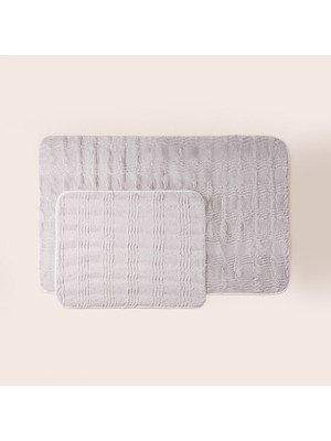 Matmel Soft Rems Rabbit Post 2'li Banyo Paspası - Gri - 50X60 cm + 60X100 cm
