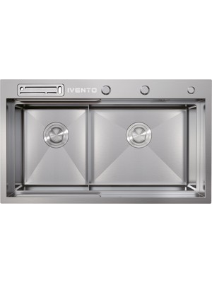 Ivento Ivnt 953424 82 cm Paslanmaz Çelik Mutfak Evyesi Tezgah Üstü 820X480X228MM