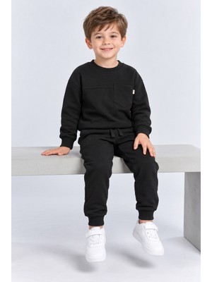 Ahengim Erkek Çocuk Cepli Sweatshirt ve Jogger Eşofman Altı 2’li Takım Günlük Rahat Çocuk Eşofman Seti AK125