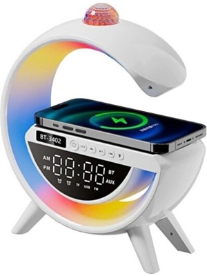 Marvielle 3'ü 1 Arada Bluetooth Hoparlörlü ve Kablosuz Şarjlı Masa Lambası - Masa ve Gece Lambası