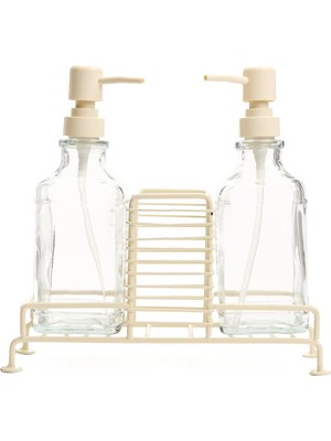 MİEN Stantlı Sıvı Sabunluk - Krem / Şeffaf - 500 ml