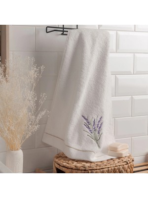 Matmel Soft Lavanta Nakışlı Yüz Havlusu - Asorti - 50X80 cm