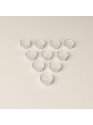 Mumsan Sakura 10'lu Tealight Mum - Sedef / Beyaz - 3,8 cm