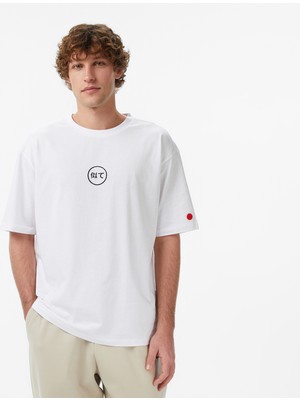 United4 Unıted4 Regular Fit Erkek Beyaz T-Shirt