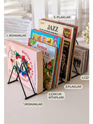 Ece Ev Modası Kitap Tutacağı-Kitap Rafı-Metal Kitap Desteği - Kitaplık- Ev ve Ofis Dekoratif Aksesuar