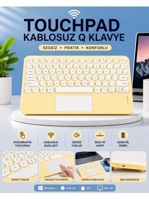 Astraltech Touchpad Tüm Cihazlara Uyumlu Bluetooth Klavye Touchpad Slim Kablosuz Wifi Q Klavye