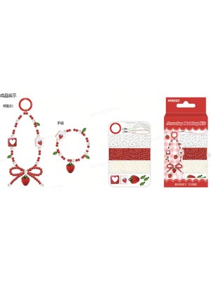 Renas Store Miniso Çilek Temalı Kendin Yap Boncuk Bileklik, Standart, 2023993310107, Renkli, Kız Çocuk