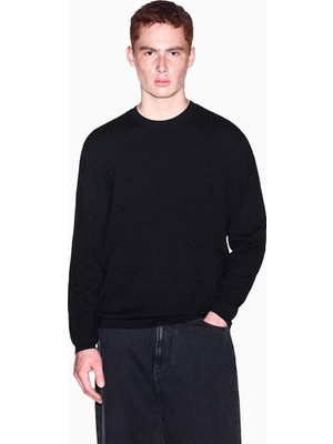 Armani Exchange Erkek Uzun Kollu Yuvarlak Yaka Siyah Kazak XM002986 AF10454-UC001