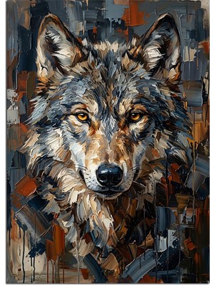 Artmeg Geometrik Kurt Başı Mozaik Desenli Dekoratif Kanvas - Mdf Ahşap Tablo