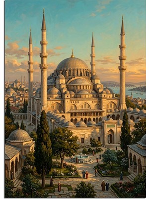 Artmeg Ayasofya Cami Gün Işığı Manzarası Dekoratif Kanvas - Mdf Ahşap Tablo