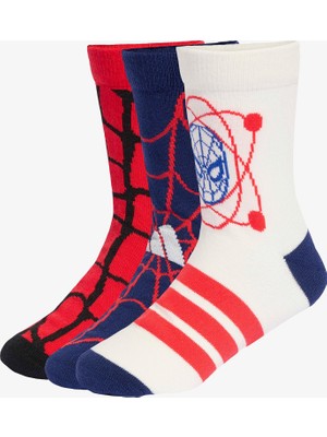 Adidas Marvel Spiderman Unisex Renkli 3'lü Çorap