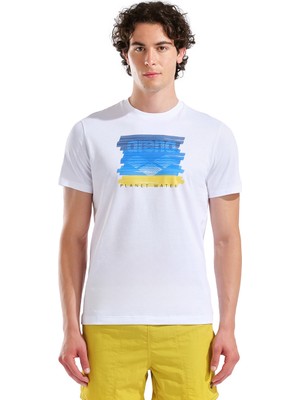 Arena Water Print Erkek Beyaz Günlük Stil T-Shirt 011001100