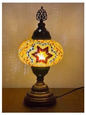Marvielle Mozaik Desenli Dekoratif Masa Lambası - Modern Tasarım - Masa ve Gece Lambası
