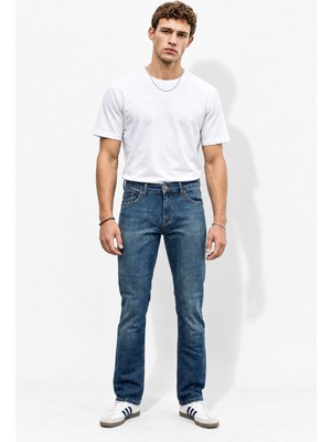 Vena Erkek Edward Green Med Blue Slim Jean Pantolon-Green Med Blue