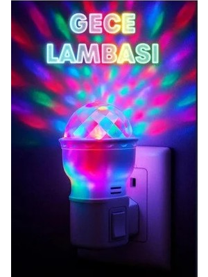 Marvielle Renkli Hareketli LED Gece Lambası - Dome Tasarımı ve Prizli Kullanım - Masa ve Gece Lambası