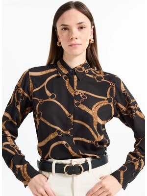 Lauren Ralph Lauren Siyah Kadın Desenli Gömlek 200970823