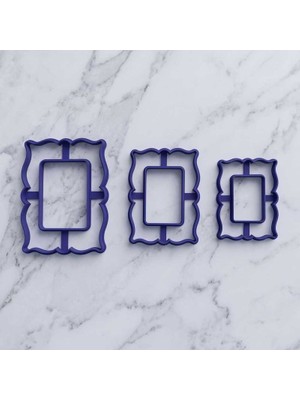 Craftelle 3'lü Set Dalgalı Çerçeve Seramik Kil ve Hamur Kesici Kalıp