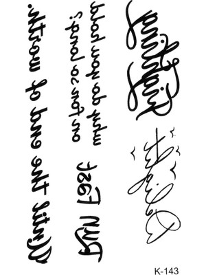 Renas Store Bearpear El Yazısı Geçici Dövme Writing Tattoo