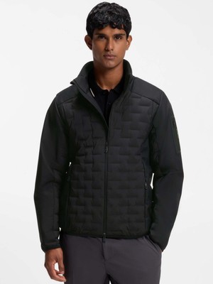Boss Erkek Regular Fit Dik Yaka Çift Yönlü Fermuarlı Kaz Tüyü Siyah Mont 50561388-001