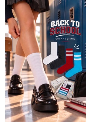 Neşeli Çoraplar 4'lü Klasikler  Atletik Çorap Kutulu Set