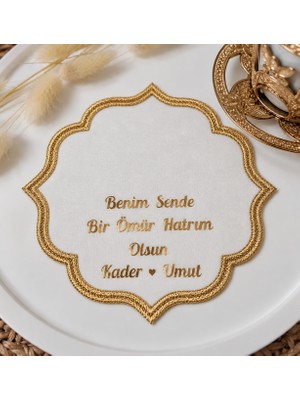 Frisson Söz Nişan Damat Kahvesi Damat Peçetesi Kişiye Özel Isme Gold- Gümüş Özel Baskılı