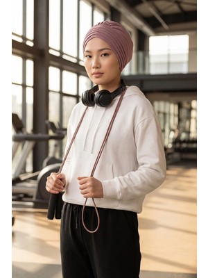 Aisha's Design Pileli Penye Bone,B-13,Gül Kurusu
