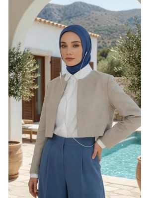 Aisha's Design Boyun Kapatıcı Özellikli ve Kulaklık Girişli Penye Bone,B-94,İndigo