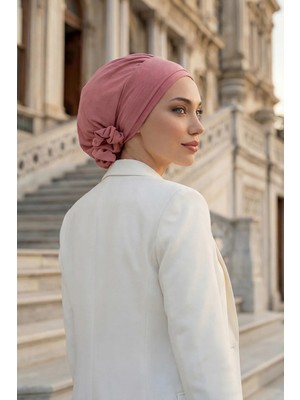 Ayşe Tasarım Zarif Hazır Türban,Koyu Pembe,HT-92