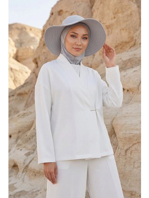 Aisha's Design Çıkarılabilir Arkası Fiyonklu Şapkalı Ninja Bone Türban,S-5,Gri 2