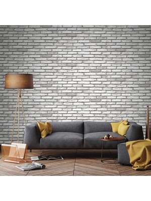 Zümrüt Exclusive Taş Tuğla Desen Duvar Kağıdı 5,33 M² 1000 cm Uzunluk 53 cm Genişlik 9020