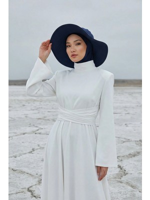 Aisha's Design Çıkarılabilir Arkası Fiyonklu Şapkalı Ninja Bone Türban,S-5,Lacivert