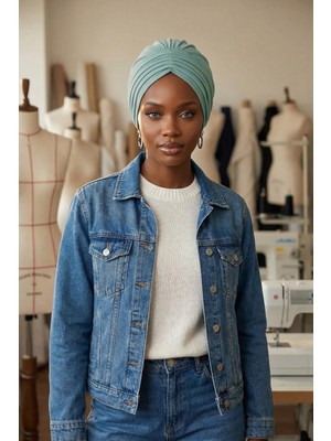 Aisha's Design Pileli Penye Bone,B-13,Koyu Mint
