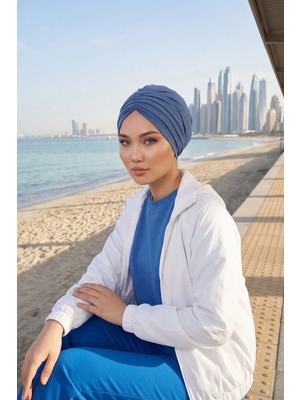 Aisha's Design Pileli Penye Bone,B-13,İndigo