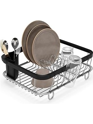 Renas Store Umbra Multi-Use Dish Rack Black Sinkin Çok Fonksiyonlu Tabak Standı Siyah/nikel, Metal, Büyük