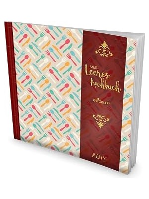 Renas Store Gockler® Leeres Kochbuch: Ein Rezeptbuch Zum Selbstgestalten / Selberschreiben • Für 100 Lieblingsrezepte, Mit Register Uvm. • Designart „kochmuster“ • Softcover, Ca. 21 x 21 cm