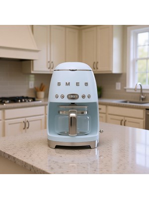 SMEG 50'S STYLE RETRO PASTEL MAVI FİLTRE KAHVE MAKİNESİ DCF02PBEU