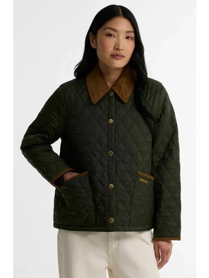 Barbour Icons Cropped Liddesdale Kapitone Ceket OL74 Olive Classic