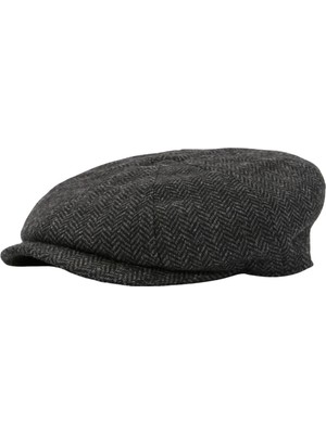 Barbour Fyne Tweed Baker Şapka CH71 Charcoal Grey