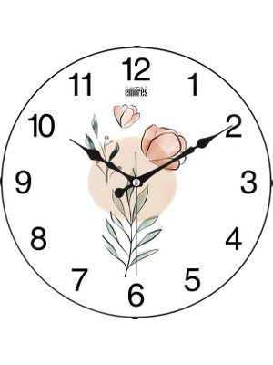 Renas Store Emores 36 cm Gerçek Cam Sessiz Mekanizma Duvar Saati