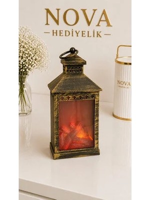 Marvielle Şömine Görünümlü Pilli Gece Lambası - Sıcak Atmosfer ve Dekoratif Tasarım - Masa ve Gece Lambası