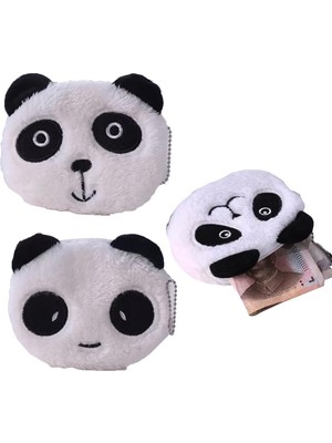 1001 Peluş Bozuk Para Cüzdanı, Panda Figür Peluş Fermuarlı Cüzdan
